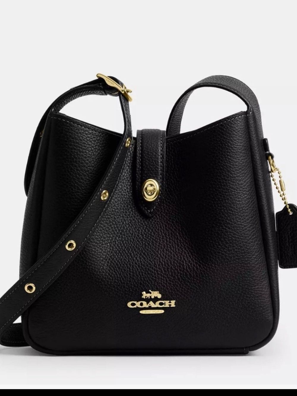 COACH Black Pebbled Leather Hadley mini - Picture 10 of 11
